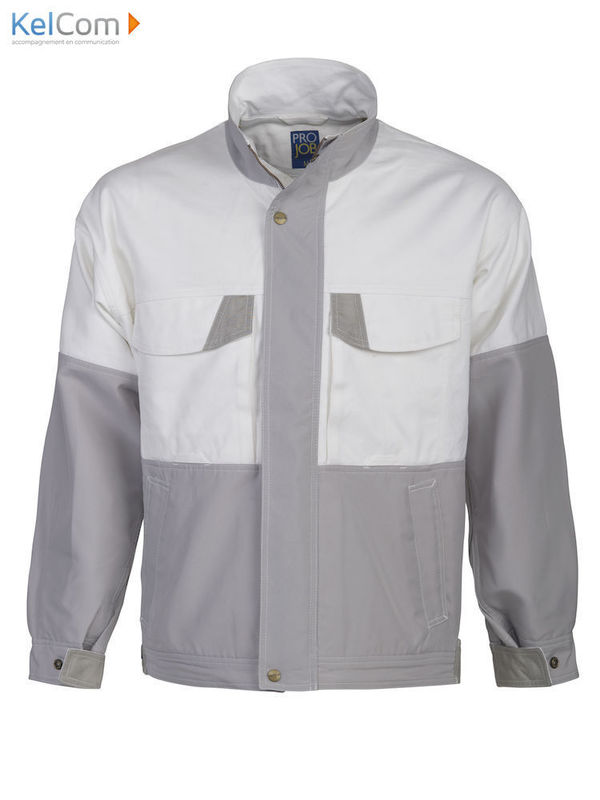 Blouson avec fermeture zippée de travail Blanc