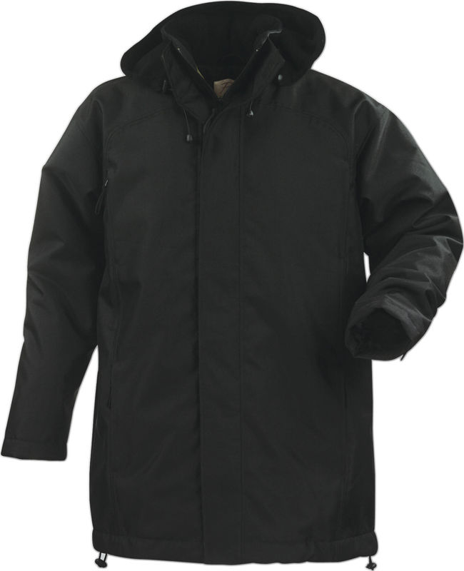 Parka publicitaire doublée polaire avec capuche amovible Noir