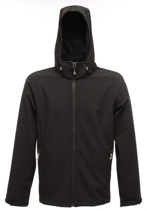 Arley Hooded | Softshell Coupe-Vent publicitaire pour homme Noir 1