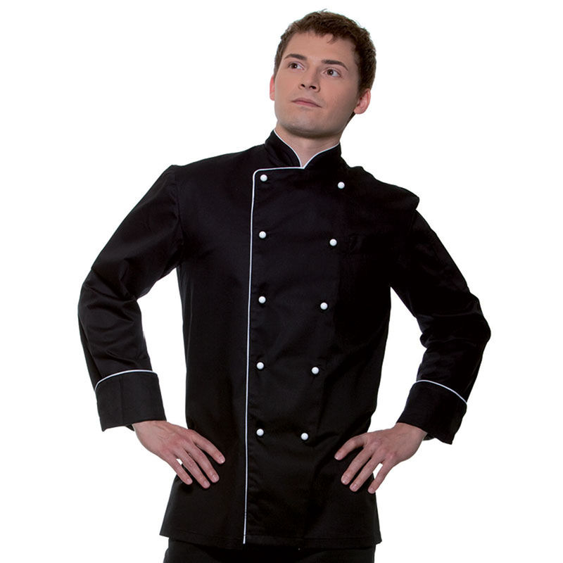 Veste cuisinier DANIEL Noir Blanc