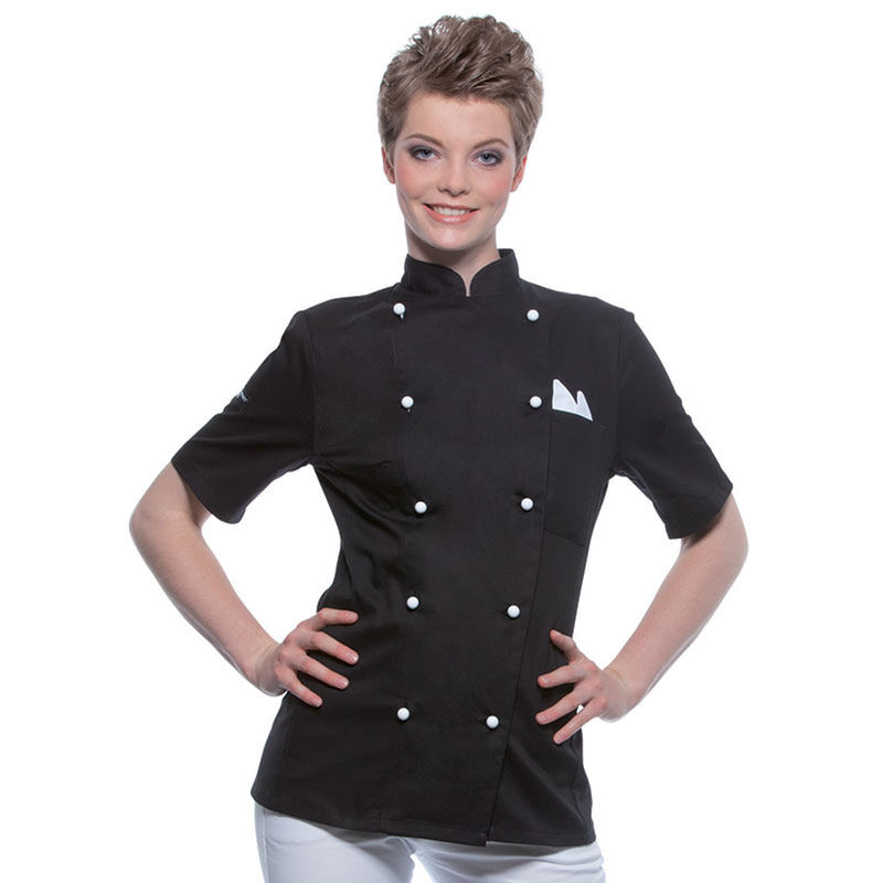 Veste de cuisinier manches courtes - Pauline Noir