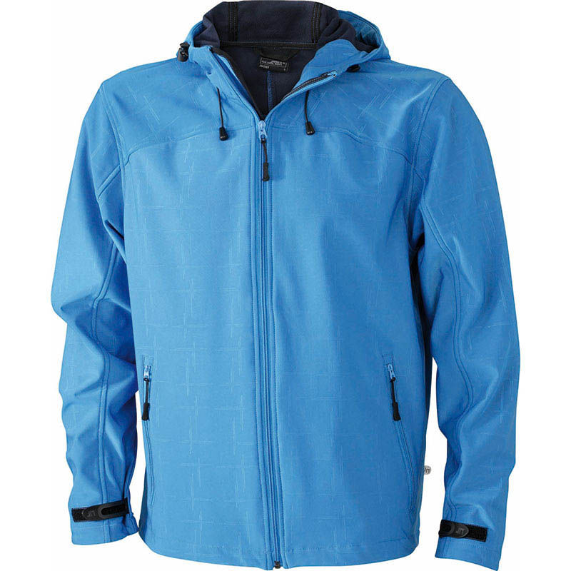 Veste personnalisé softshell à capuche homme Aqua Marine