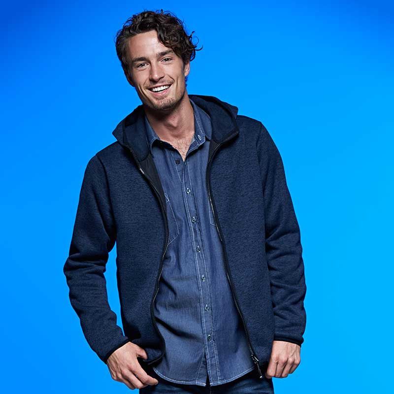 Veste publicitaire polaire à capuche homme