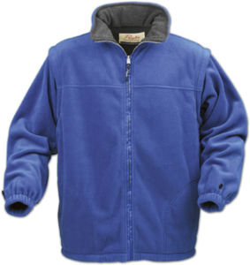 Blouson publicitaire polaire traité anti pilling avec capuche Bleu