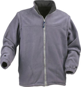 Blouson publicitaire polaire traité anti pilling avec capuche Gris chiné