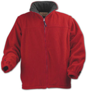 Blouson publicitaire polaire traité anti pilling avec capuche Rouge