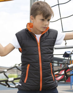 Iurrowi | Bodywarmer Coupe-Vent personnalisé pour enfant Noir Orange 1