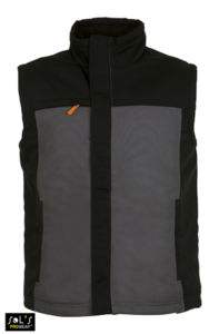 Mission Pro | Bodywarmer publicitaire pour homme Gris foncé Noir