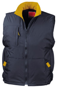 Mootty | Bodywarmer publicitaire pour homme Marine Jaune 1