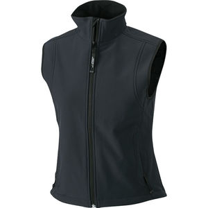 Bodywarmer publicitaire softshell femme sans manches Noir