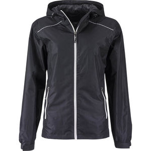 Bugo | Coupe-Vent personnalisé pour femme Noir Argent