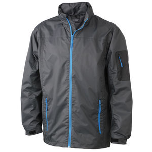 Coupe Vent personnalisable à capuche homme Carbone Aqua