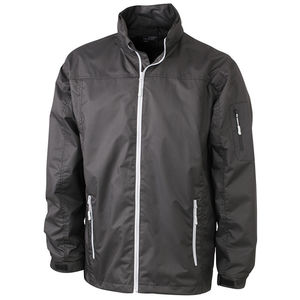 Coupe Vent personnalisable à capuche homme Noir Argent