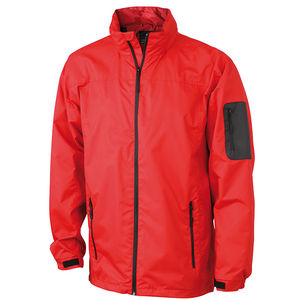 Coupe Vent personnalisable à capuche homme Rouge Noir