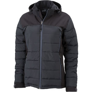 Doudoune personnalisé à capuche amovible femme Noir