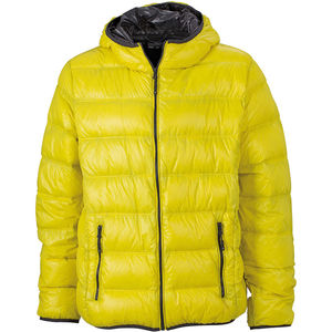 Doudoune personnalisé à capuche homme Jaune Carbone