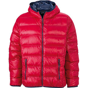 Doudoune personnalisé à capuche homme Rouge Marine