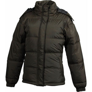 Doudoune publicitaire à capuche amovible femme Marron foncé