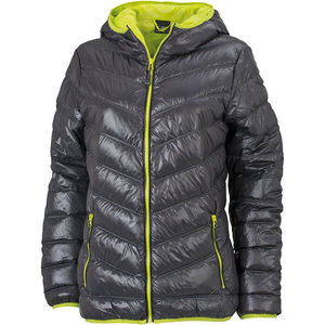 Doudoune publicitaire à capuche femme Carbone Jaune