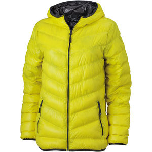 Doudoune publicitaire à capuche femme Jaune Carbone