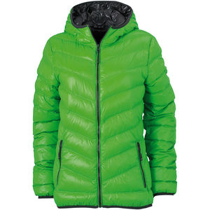 Doudoune publicitaire à capuche femme Vert Carbone