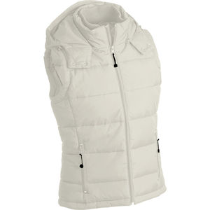 Doudoune personnalisable sans manches à capuche Ecru