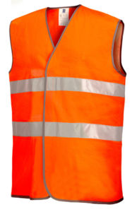 Gilet avec fermeture velcro vétement professionnel Orange