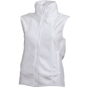 Gilet personnalisé polaire femme sans manches Blanc