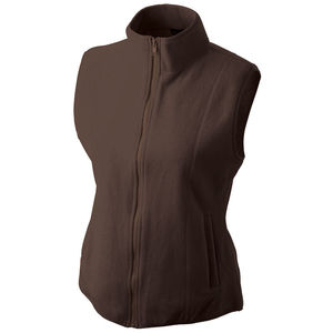 Gilet personnalisé polaire femme sans manches Marron