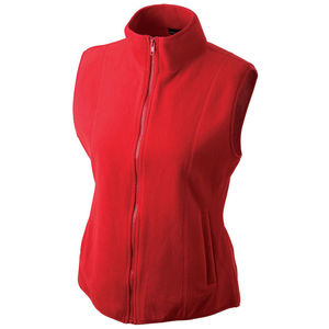 Gilet personnalisé polaire femme sans manches Rouge