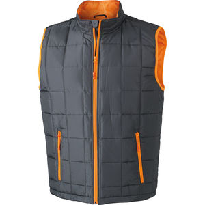 Gilet personnalisé technique homme sans manches Carbone Orange
