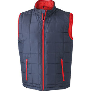 Gilet personnalisé technique homme sans manches Marine Rouge