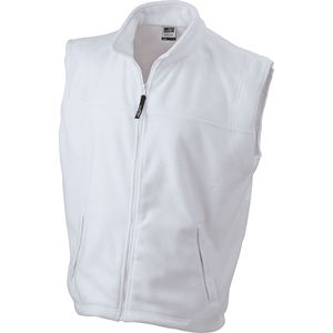 Gilet publicitaire polaire homme sans manches Blanc