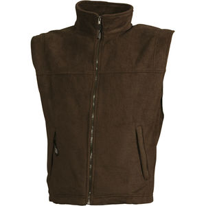 Gilet publicitaire polaire homme sans manches Marron