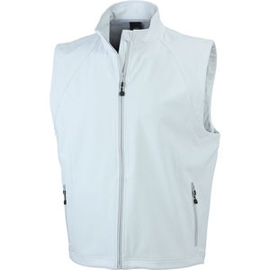 Gilet publicitaire softshell homme sans manches Blanc cassé