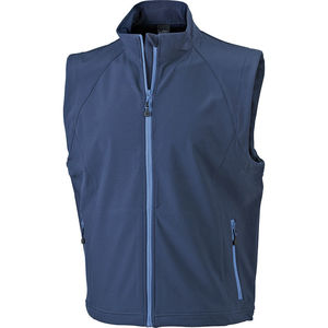 Gilet publicitaire softshell homme sans manches Marine