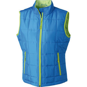 Gilet publicitaire technique femme sans manches Aqua Vert citron