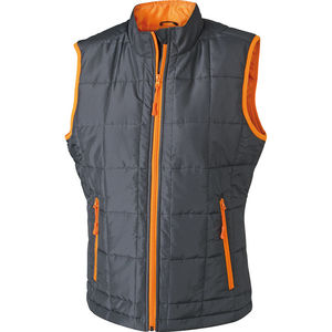 Gilet publicitaire technique femme sans manches Carbone Orange