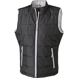 Gilet publicitaire technique femme sans manches Noir Argent