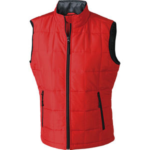Gilet publicitaire technique femme sans manches Rouge Noir