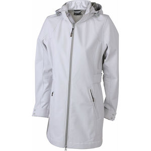 Manteau personnalisable à capuche amovible femme Blanc cassé Argent