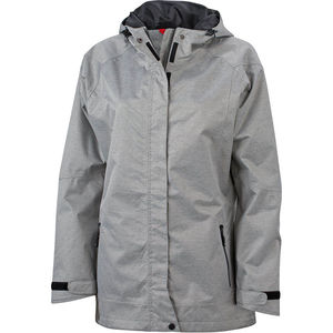 Parka personnalisable à capuche femme zippée Gris Clair
