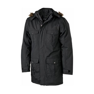 Parka publicitaire à capuche amovible homme Noir