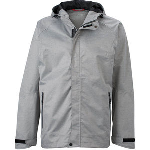 Parka publicitaire à capuche homme zippée Gris Clair