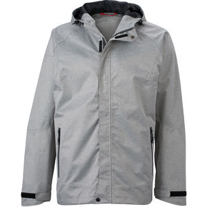 Parka publicitaire à capuche homme zippée Mélangé Clair