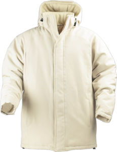 Parka publicitaire doublée polaire avec capuche amovible Beige