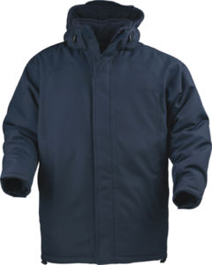 Parka publicitaire doublée polaire avec capuche amovible Marine