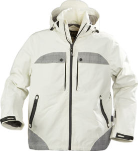 Parka publicitaire homme en tissu technique Ecru