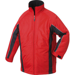 Parka publicitaire sport à capuche amovible Rouge Noir