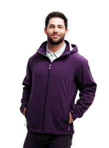 Arley Hooded | Softshell Coupe-Vent publicitaire pour homme Pourpre 1